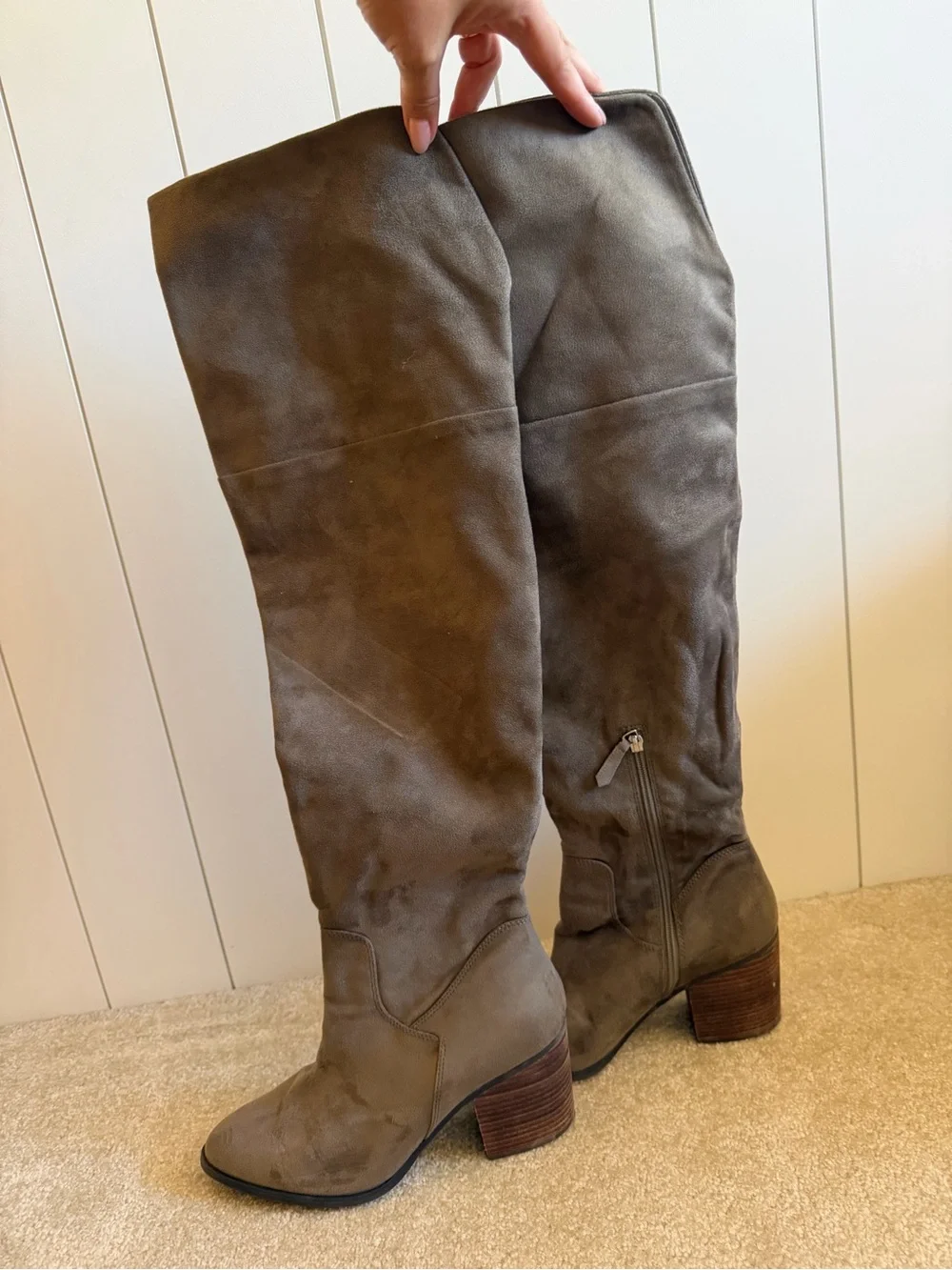 Nordstrom Taupe Suede Over-the-Knee Boots